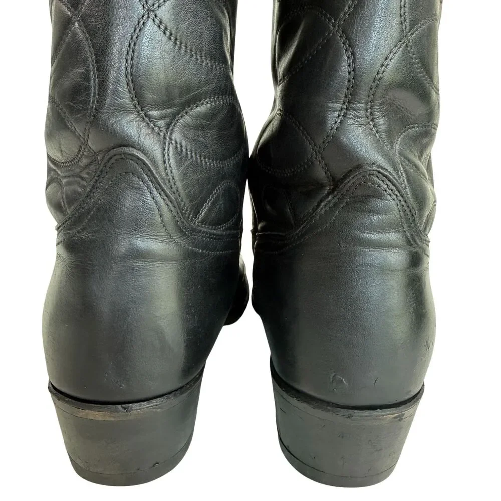 Biltrite Men's Black Leather Western Cowboy Boots Size 12D Non-Slip Made In USA